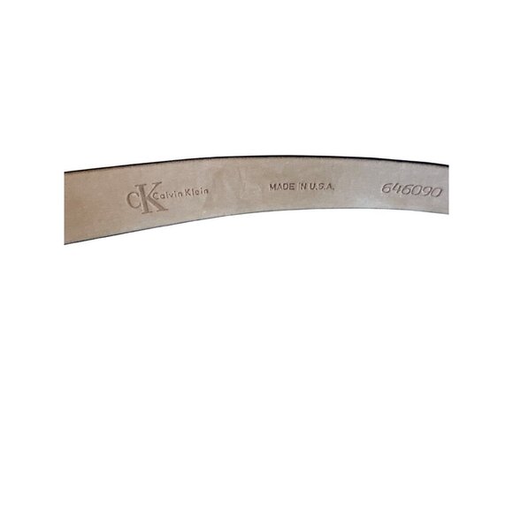 Calvin Klein Black Lizard Grain Leather Belt Small With Silver Buckle Made In US - Picture 5 of 6